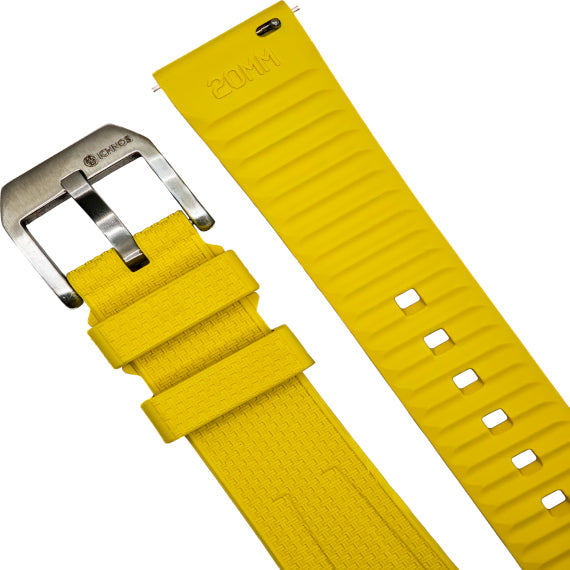 Ichnos Watches - cinturino giallo in gomma per la collezione Capotesta